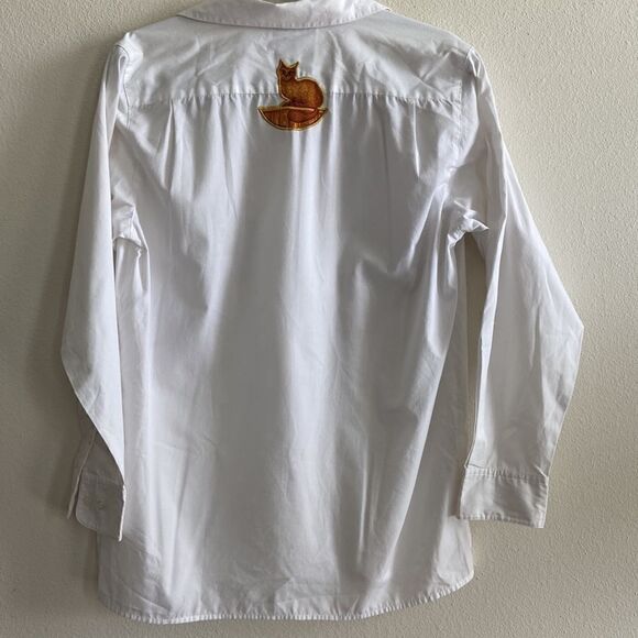 The Quacker Factory Shirt button down Cat lovers white Sz Small never used - Picture 9 of 10